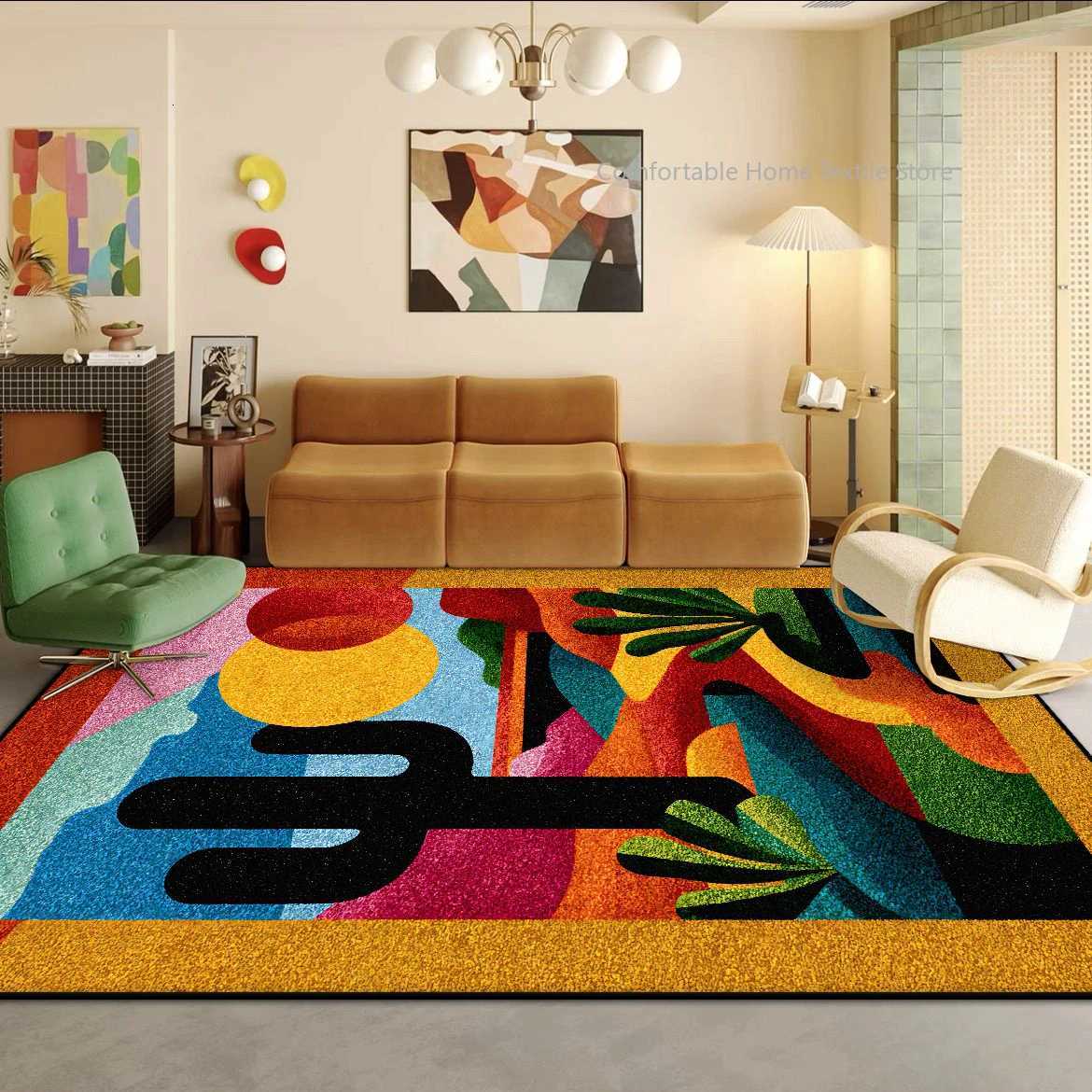 Modern Abstract Style Decorative Rug for Living Room Big Size Soft Art Bedroom Decoration Carpet Easy Cleaning Sofa Table Mat Y251110