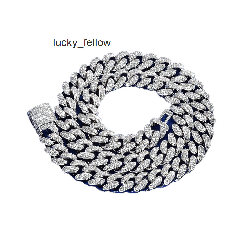 S925 Silver Moissanite Cuban Chain With Diamond High Quality 12mm Necklace and Bracelet