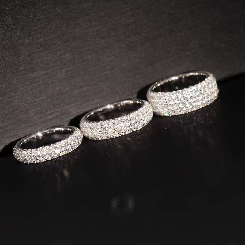 Fashion Style Mans Cuban Ring 925 Sterling Silver Ice Out Moissanite Diamond Hip Hop Rapper Cuban Ring