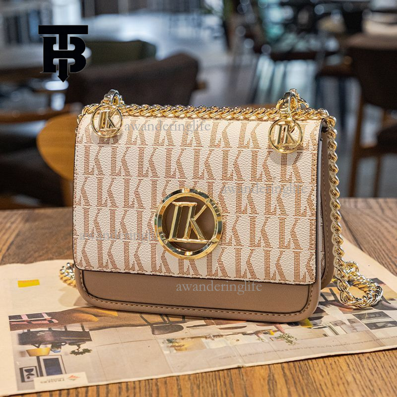 TB BHULAMTE Designer Women's Leather Chain Large Capacity Versatile Metal Letter Splicing Single Shoulder Crossbody Bag Luxury Handbag Holiday Gi