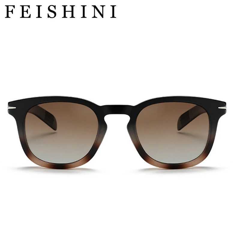 FEISHINI Retro Rivet Polarized Sunglasses Men Fashion Oval Frame Sun Glasses For Women Driving Shade Eyewear Gafas De Sol UV400W251108