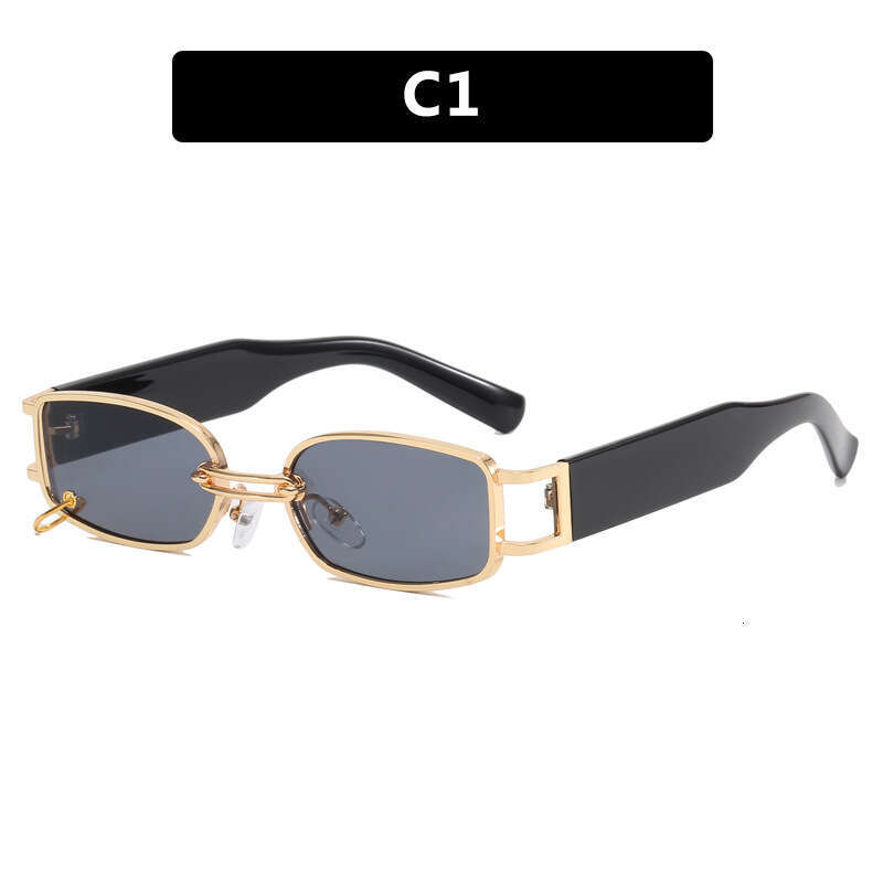 Trendy Buckle 2026 New Sunglasses Small Frame Metal Square Fashionable Stylish Personality Sun glasses for Men and Women