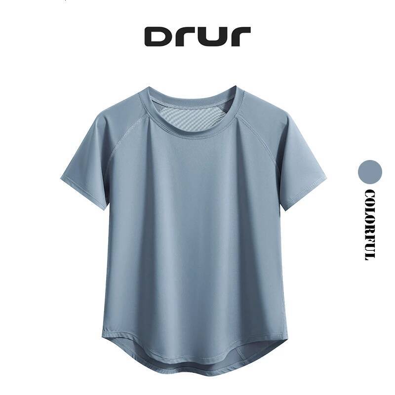 DRUR Yoga Tops Sportswear Woman Gym Shirts Breathable Quick Dry Short Sleeve Workout Jogger Running T Shirt Yogawear New