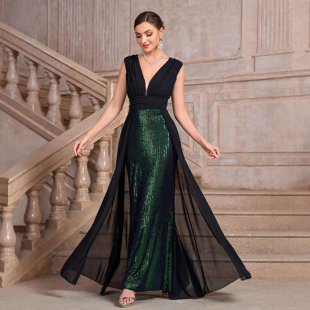 Women's Clothing Standard Size Autumn Winter New Sleeveless Sequin Party Night club maxi dress SEXY DRESSES FOR WOMEN