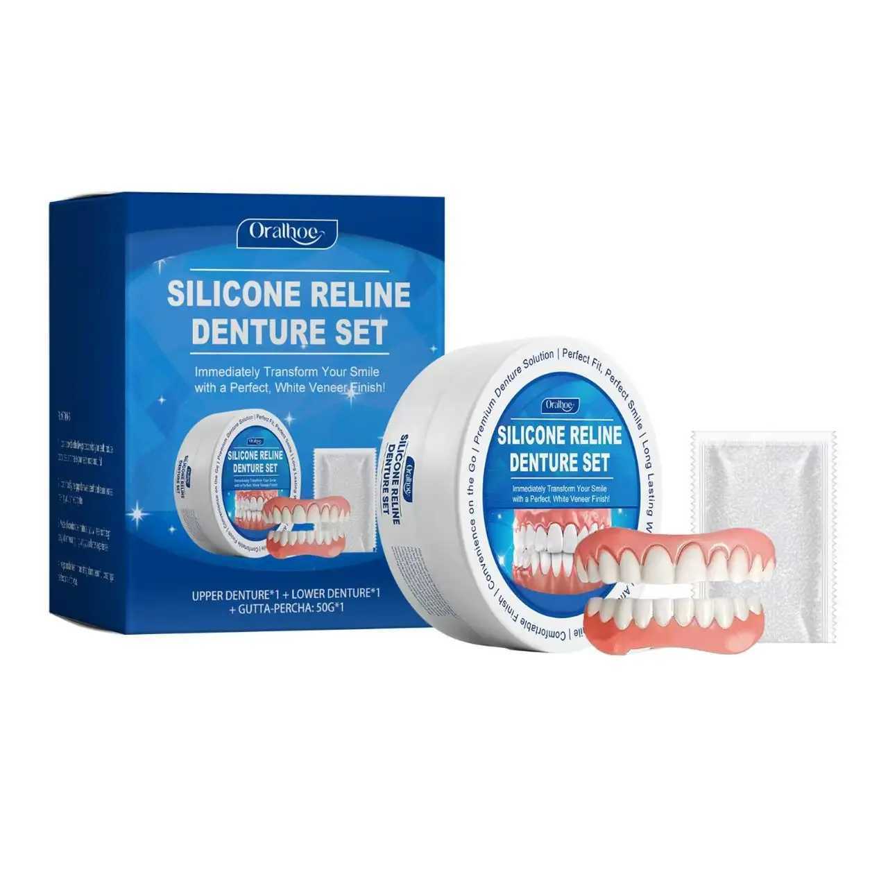 Revolutionary Silicone Dental Kit for Temporary Orthodontics Glove like Suitable Dentures Comprehensive Oral Hygiene Solution M250410