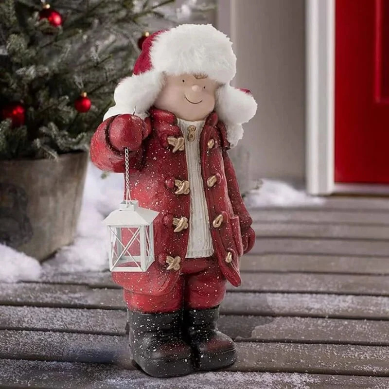 Christmas Childrens Lantern Figurines Christmas Childrens Lantern Sculpture Figurines Christmas Doll Lantern Decorations 251110