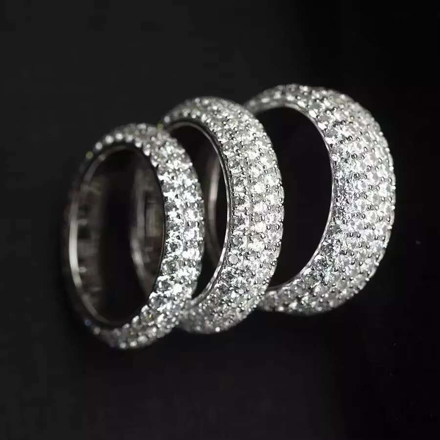 Fashion Design Solid Silver Iced Out Free Fire Moissanite Diamond Ring for Mens Hiphop Jewelry