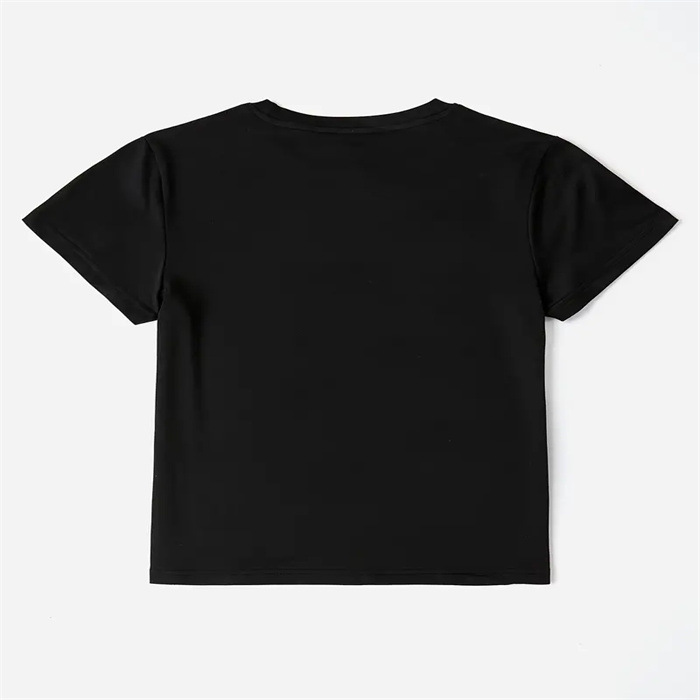 Women's Designer T Shirts O-neck For Casual Breathable Women Top Short Sleeve Tie Black T-shirt M-5XL