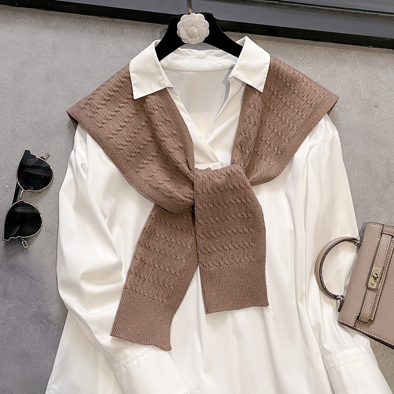 K357 2025 Korean knitted women's solid color shawl outer wear temperament high-end twist classic soft fashion all-match style