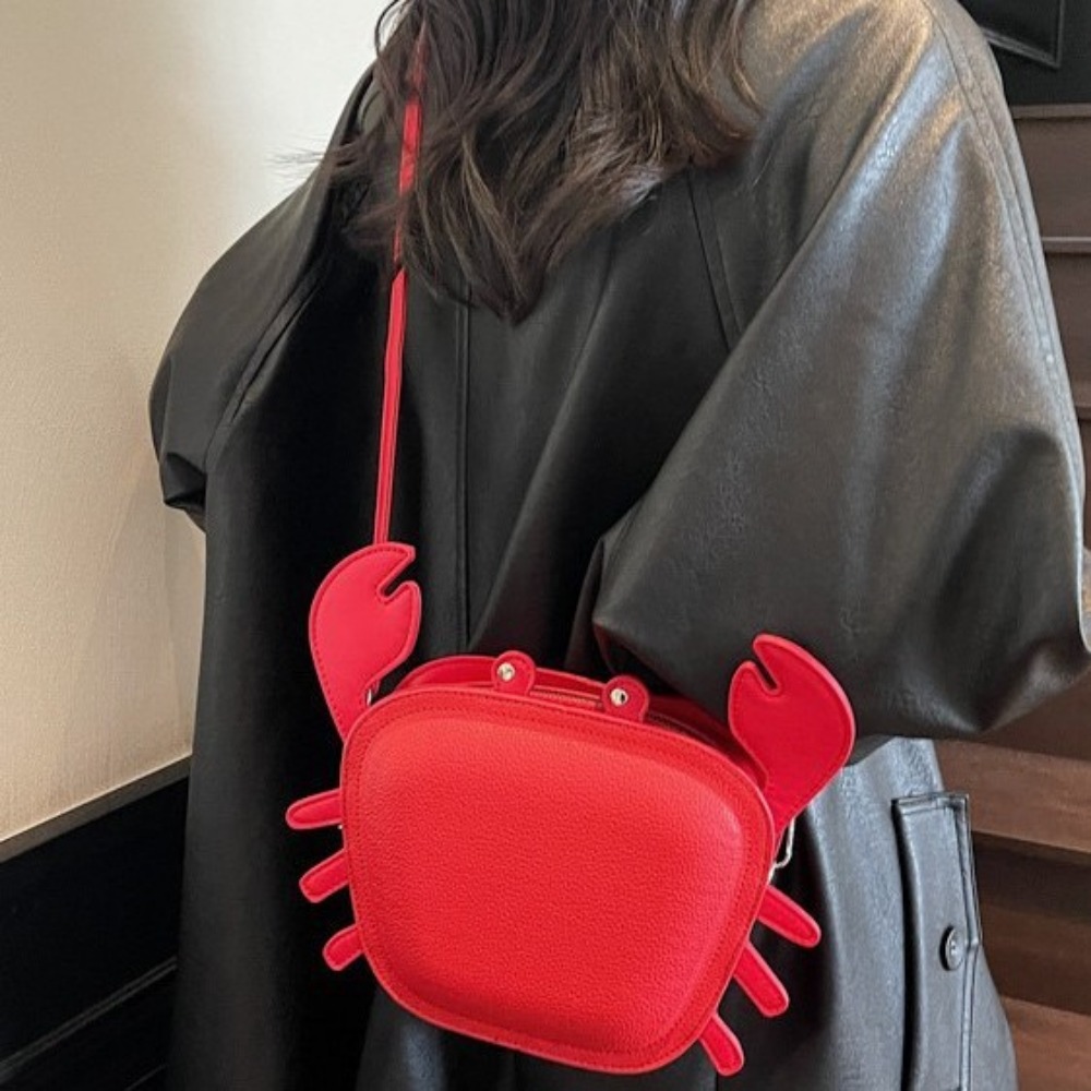Fashionable Woman's Personalized Crab Design Shoulder/Crossbody Satchel with Unique Shape Features
