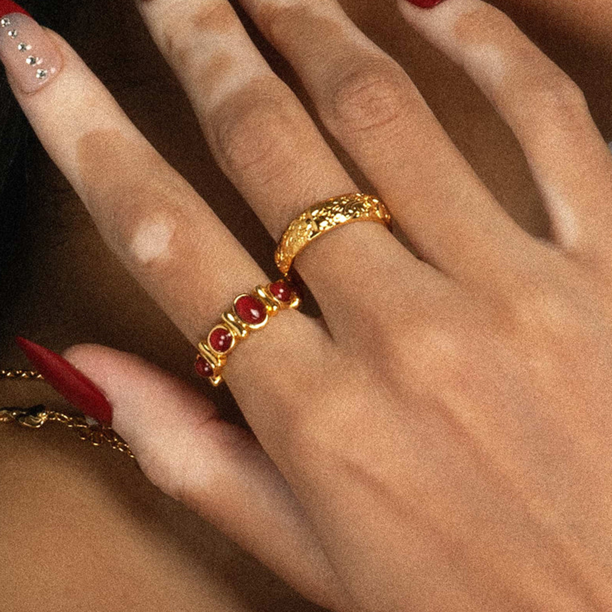 Fashion Ring Jieding Tiger Eye Designer Ring Stone Titanium Steel Ring Non-fading Stainless Steel Agate Jewelry For Women High-end Cross-border Rings