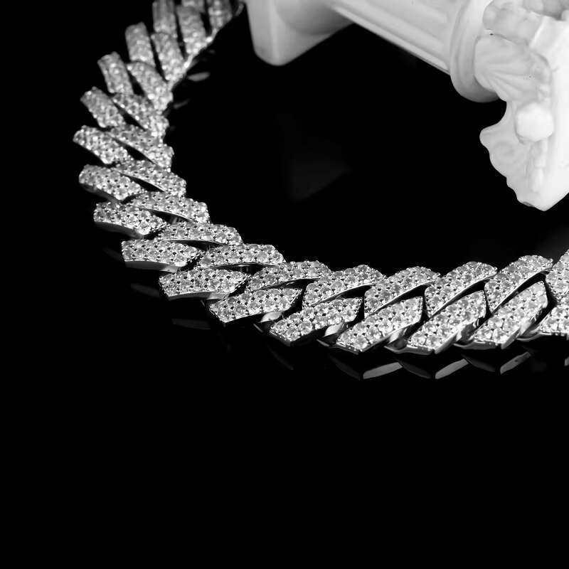 14k/gold-plated unisex Cuban chain necklace, hip-hop style zircon pyroxene wedding gift, brass jewelry