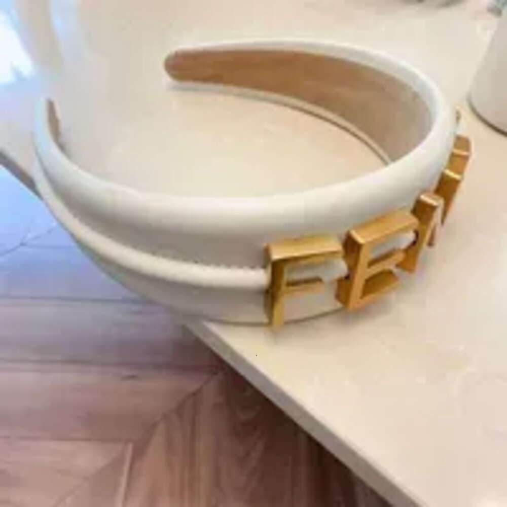 Classic F-Letter Brand Designer Headbands for Women Brown Wide-brimmed Thicken 4Seasons HairBands HeadWrap Cloth Fabric Headwear Leather hea 06