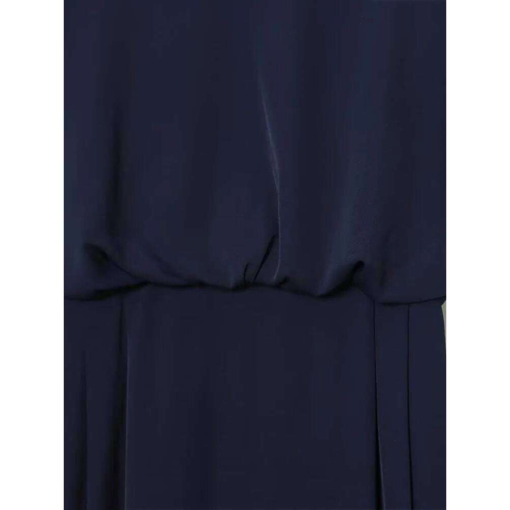 European And American Style Autumn New Fashion Trend Women's Clothing All-Match Drop Shoulder Sleeve Pleated Midi Dress