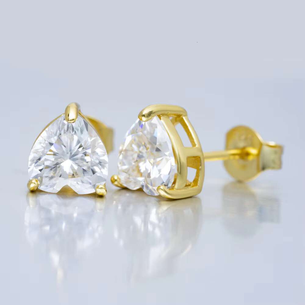 Fashion Solid 925 Sterling Silver Womens Custom Earring Designer Statement Style 6.5*6.5mm Heart Earrings