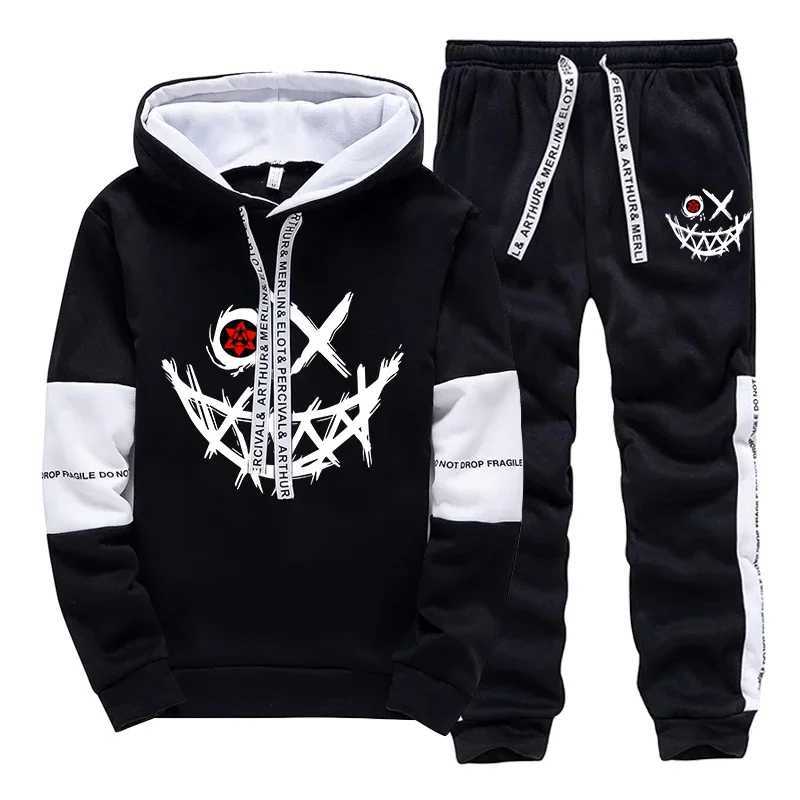 Hot Sales Mens Tracksuit Printed Single Piece Sweatshirts Sweatpants Casual Hoodie Pants Outdoors Mens Clothing Funny Streetwear W251110