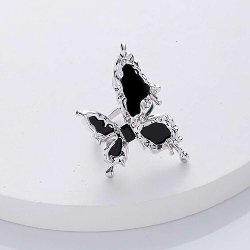 DHcollections Black Butterfly Open for Women New Chinese Style Simple High-end Index Finger Ring Niche Design Hand Jewelry Wholesale
