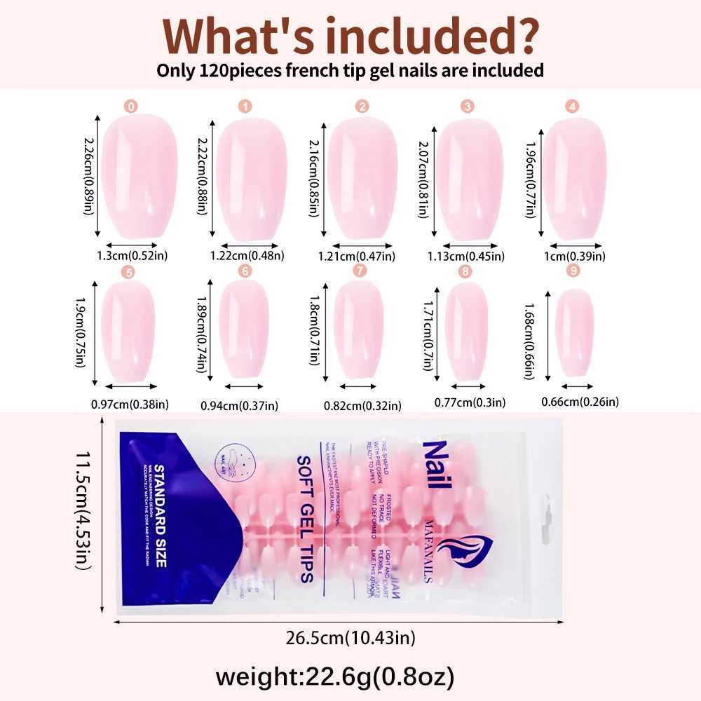20 pieces of pink Ombre coffin press machine nails smooth handmade acrylic fake nails with gradient design at the tip artificial fake nails W250410
