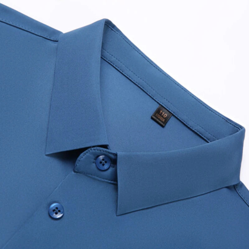Mens Ultra Stretch Short Sleeve Shirt Business Casual Breathable Stretchable Abrasion-Resistant Solid Color Short Sleeve Shirt 250408