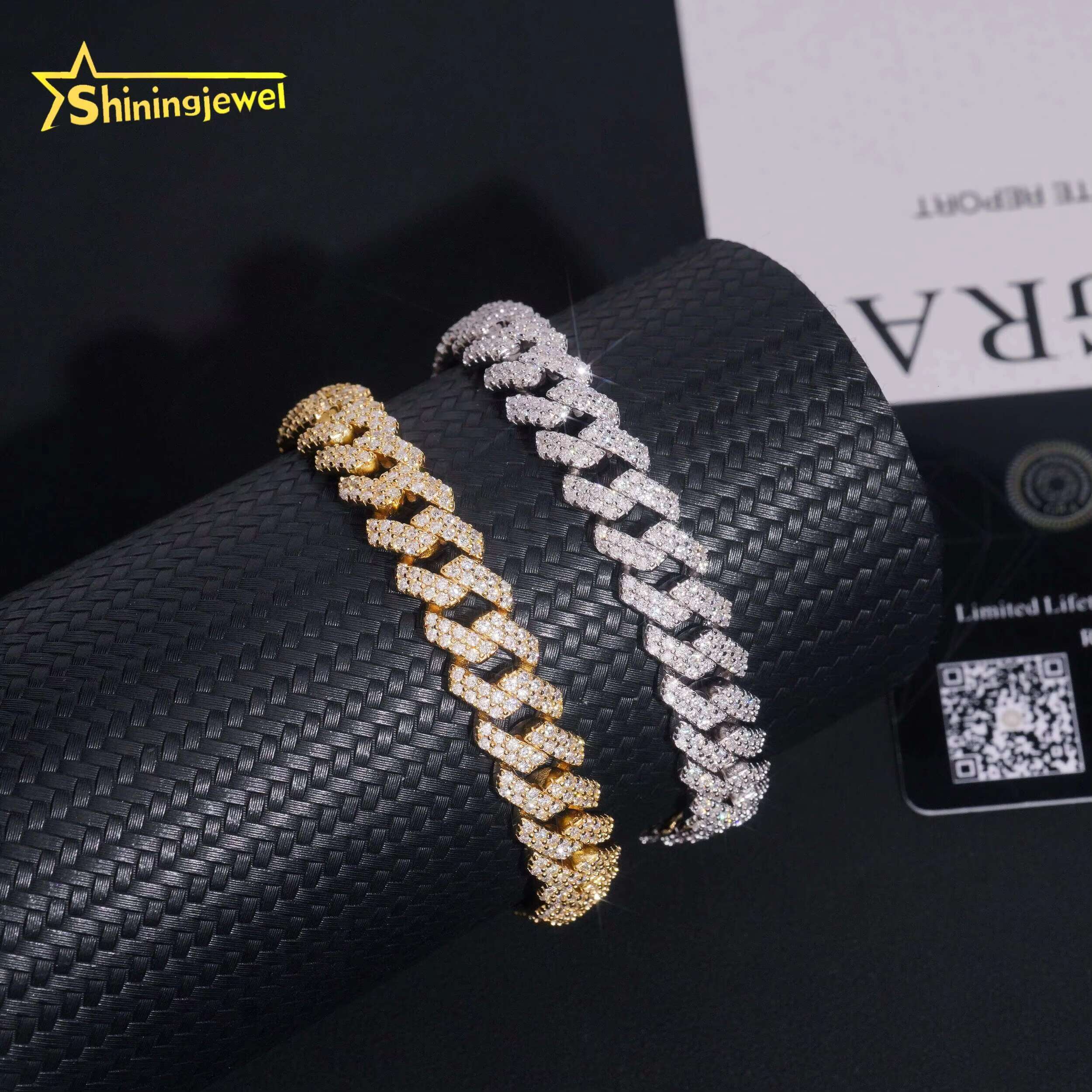 Promotion Large Stocks 10mm 2 Rows 925 Sterling Silver Hip Hop Jewelry Men Necklace Iced Out Moissanite Diamond Cuban Link Chain