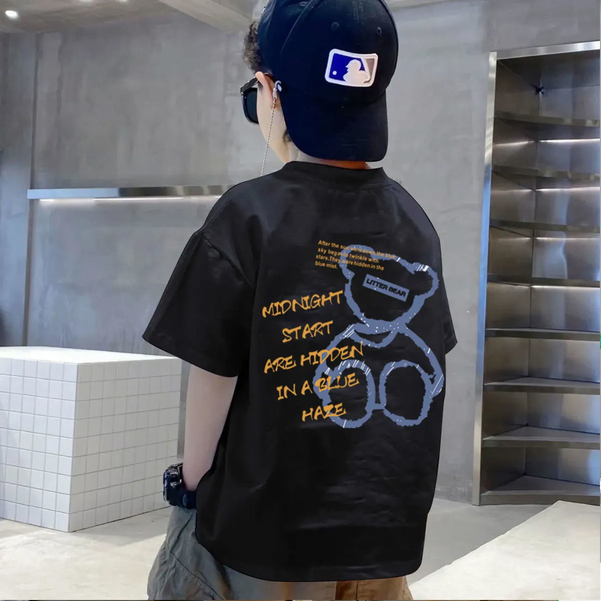 GS- Ddmyshoesvip Pure Cotton Boys Short Sleeved Children S Clothing White T Shirt New Trend For Middle Aged And Young Boys In Summer Fashionable Tops