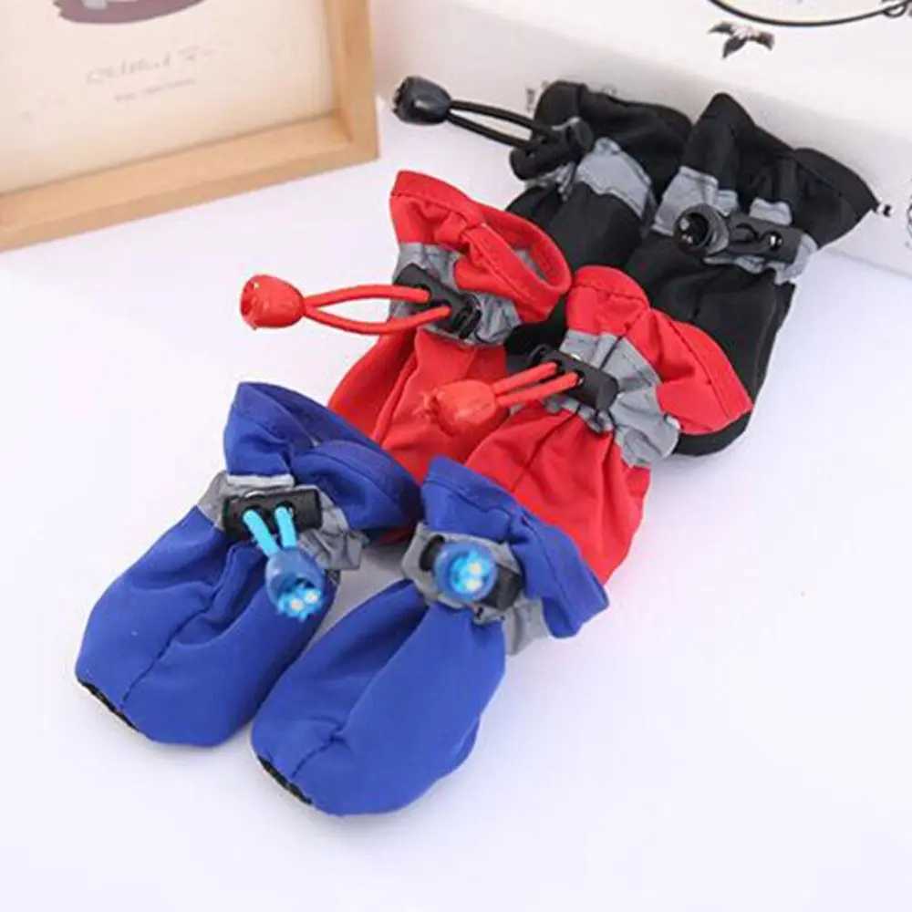 4 Winter Pet Dog Shoes Warm Snow Non slip Boots Fur Puppy Socks Pet Rain Shoes T2504010