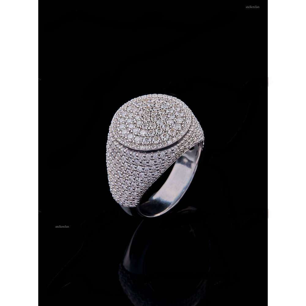 Custom Design 925 Silver Iced Out Hip Hop Ring New D VVS Diamond Silicon Stone Men's Certificate