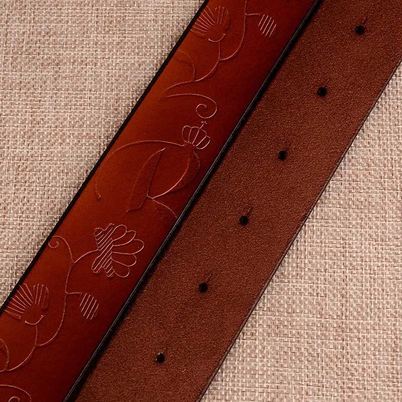 Suower Pattern Needle Buckle Belt Brown Fashion Business Belt White Black Cintron Red W X250410