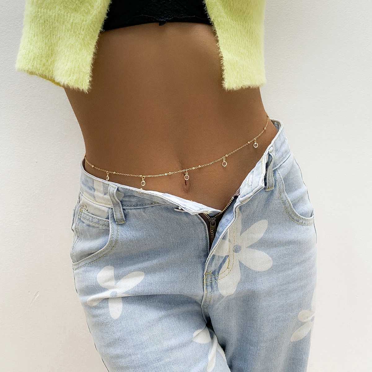 PuRui Sexy Crystal Belly Belt Waist Chain Wen Summer Beach Bikinis Festival Accessories Body Chain Jewelry Accessories X250410