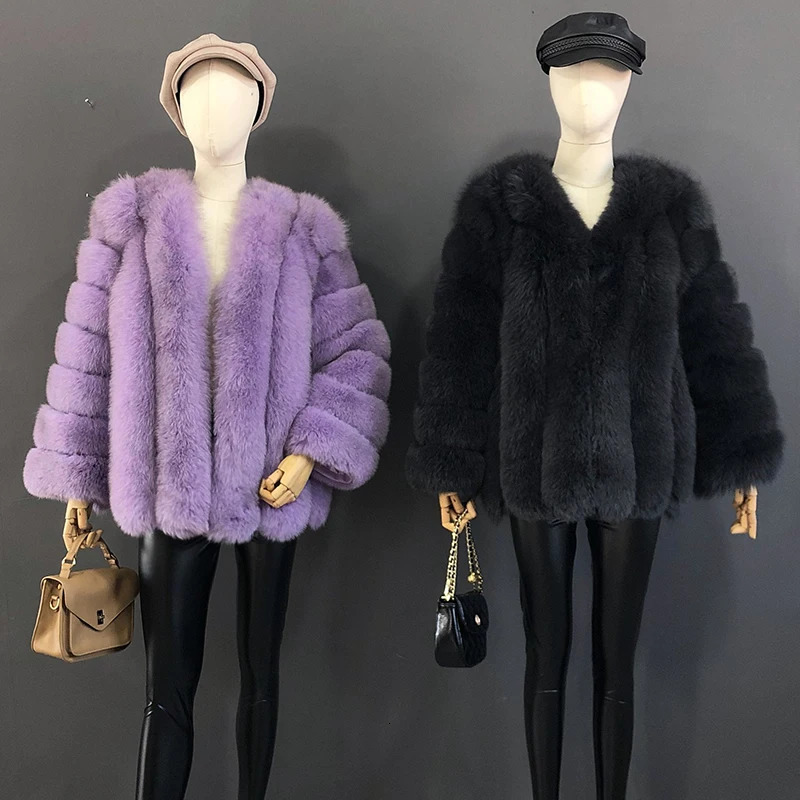 Autumn And Winter Mid Length Natural Fox Fur Coat Women Fashionable Jacket The Most Real Female Clothing 251110