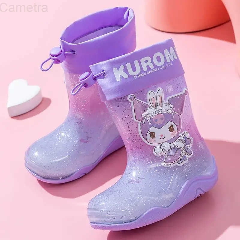 Sanrio Cute Childrens Boots Cartoon Sanrios Kuromi My Melody Children Rain Boots Good-Looking Water Shoes High Quality Rain Boot H251110