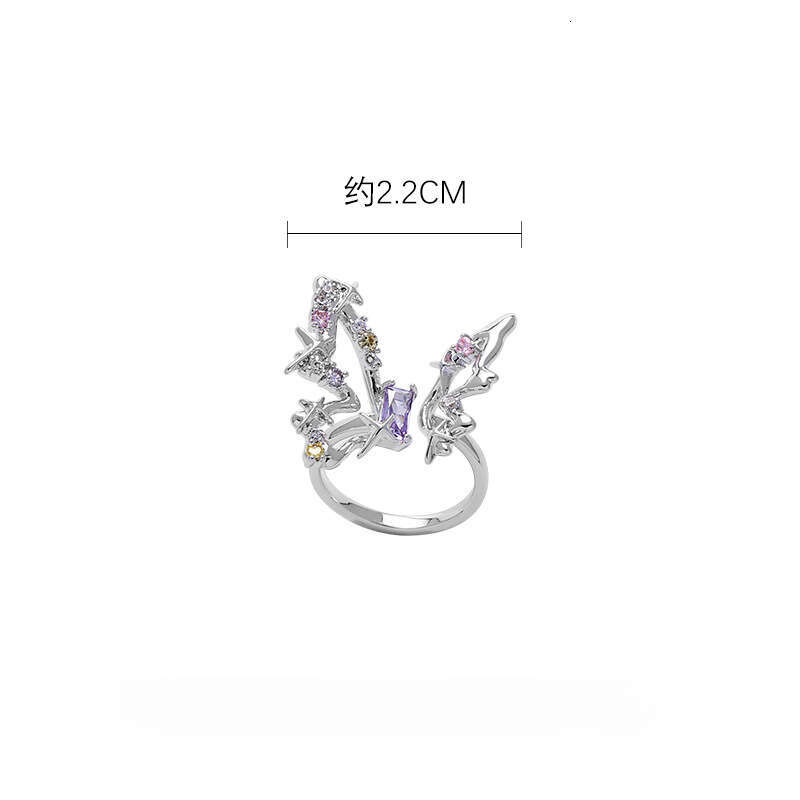 Fashion Hollow Butterfly INS Style Niche Non-Fading Elegant Design Versatile Cross-Border Index Finger Ring