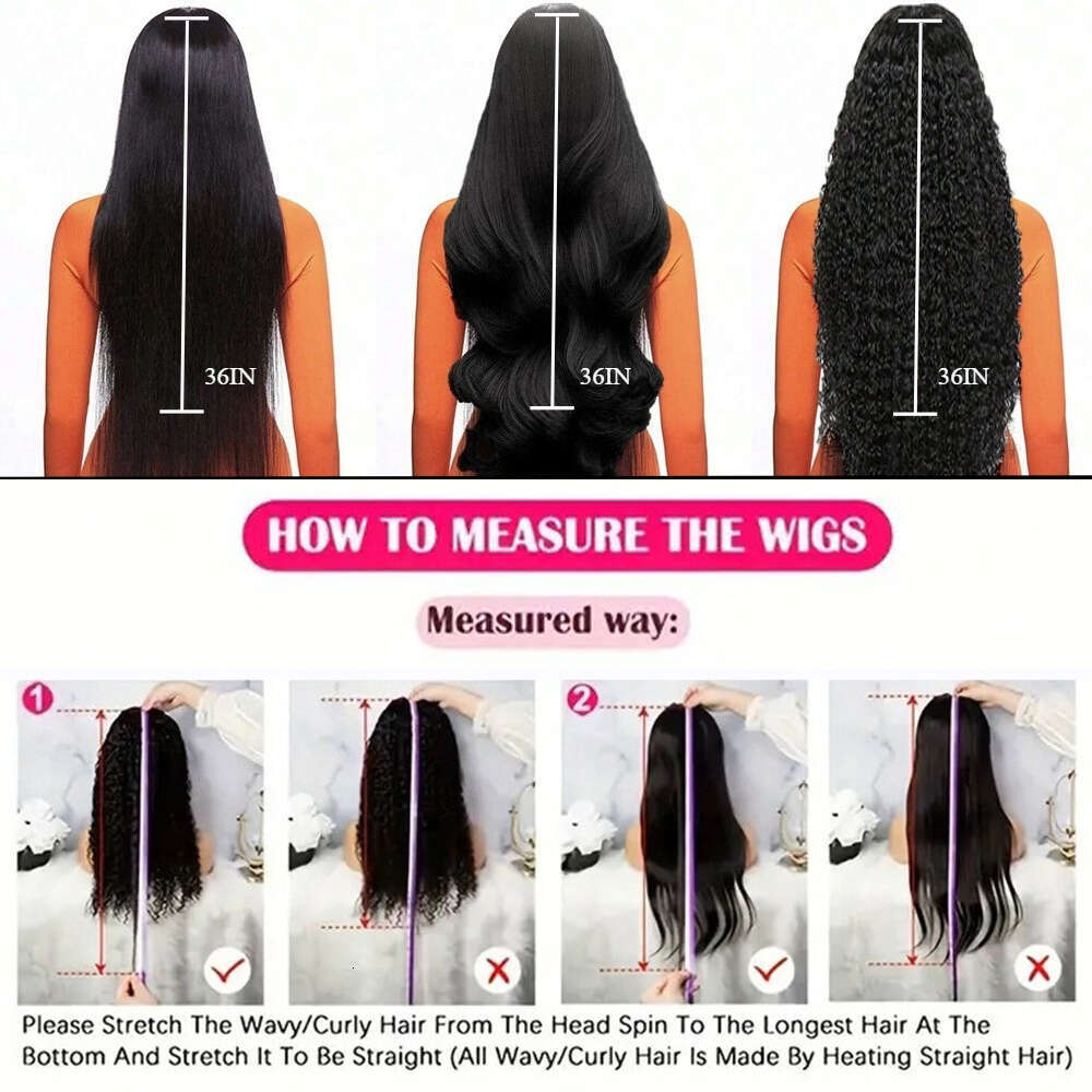 Brazilian Virgin Human Wig - 13X4 HD Transparent Front Closure, Pre Plucked No-Knots Kinky Curly 250% Density Deep Colored Brown Roots & Baby Hair Lac