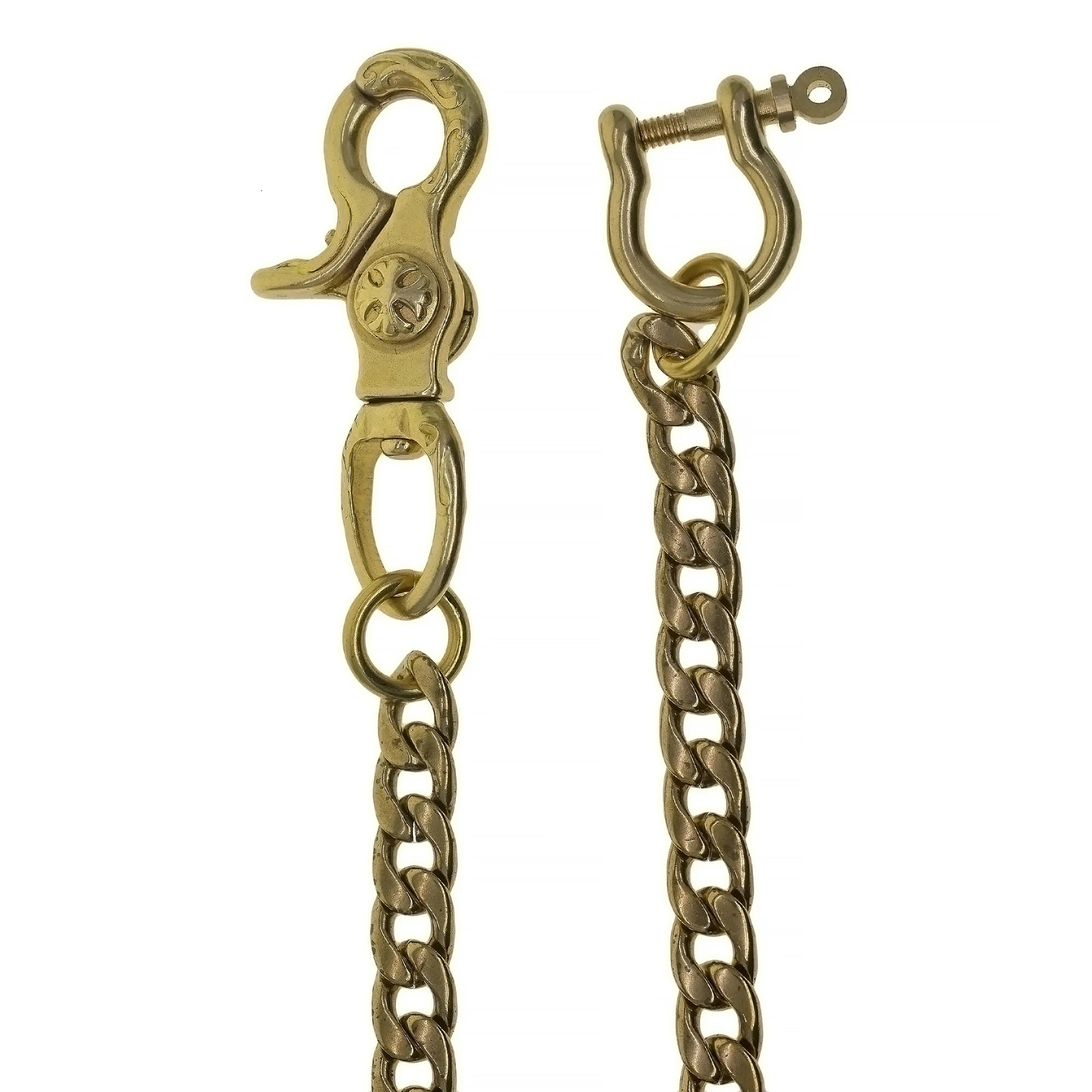 High quality brass wallet jeans runners motor Italian 9mm NK Figaro curl flat Cuban chain link heartshaped lobster hook release buckle 250410