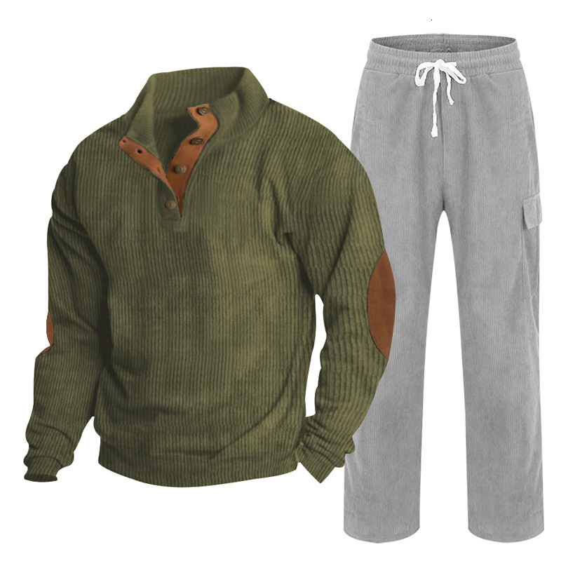 Autumn and winter new half zipper pullover stand up collar sweatshirt loose and versatile sports and leisure set