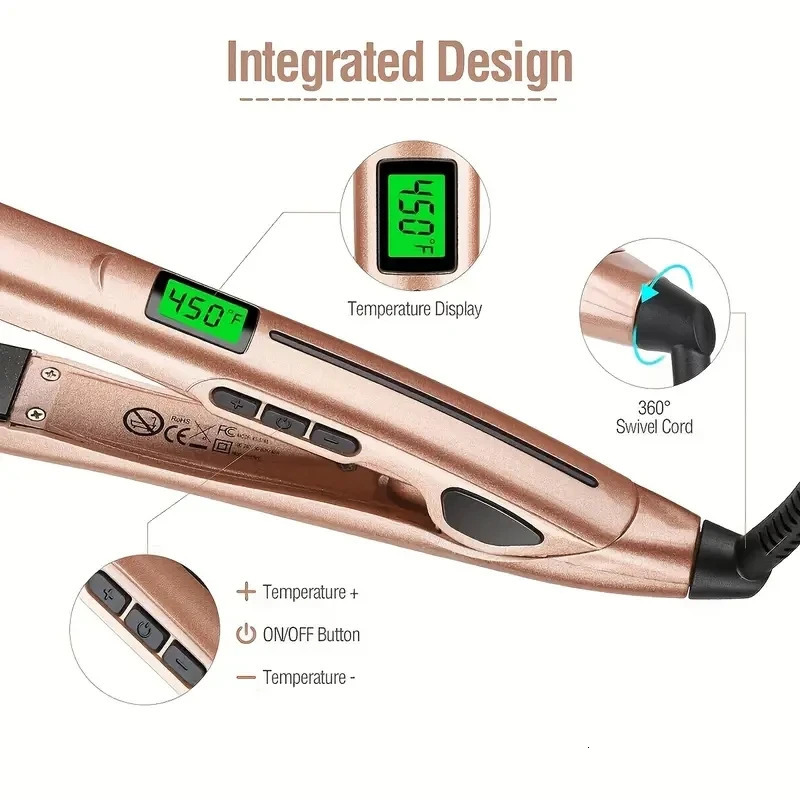 Professional Flat Iron Hair Straightener 2 in 1 Curling Iron Ceramic Ionic Hair Curler Curling Tongs Fast Heating Hair Styler 251107