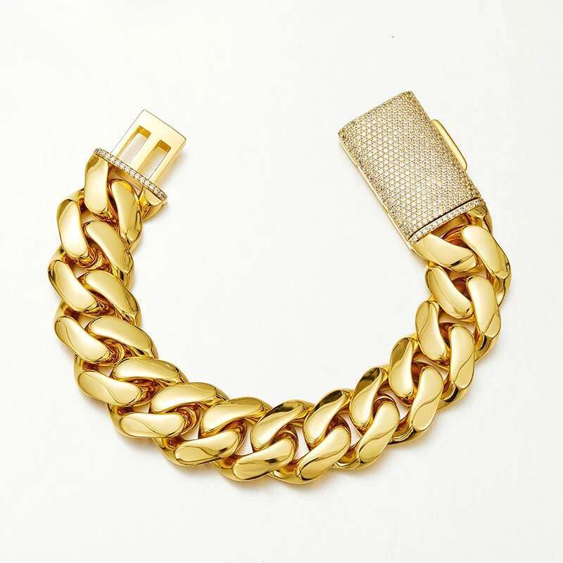 12/14/18/20/22mm Big Heavy Solid Stainless Steel Cuban Miami Link Chain Necklaces for Men Hip Hop Bling Iced out Rapper Jewelry