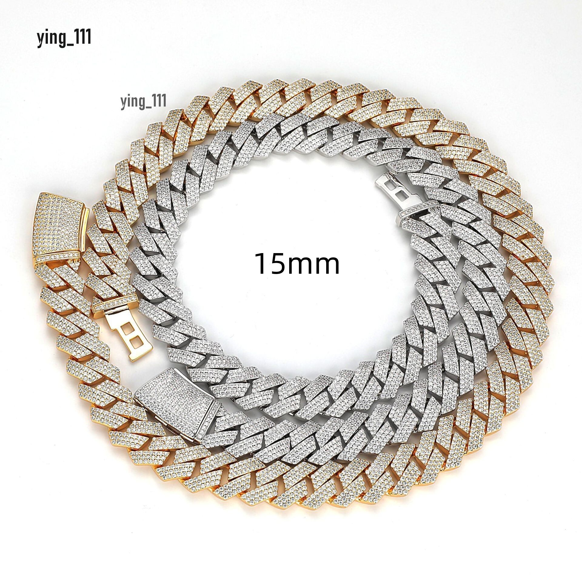 15mm 18mm Luxury Pass Diamond Tester GRA VVS D Color Moissanite Hip Hop Miami Cuban Link Necklace for Men