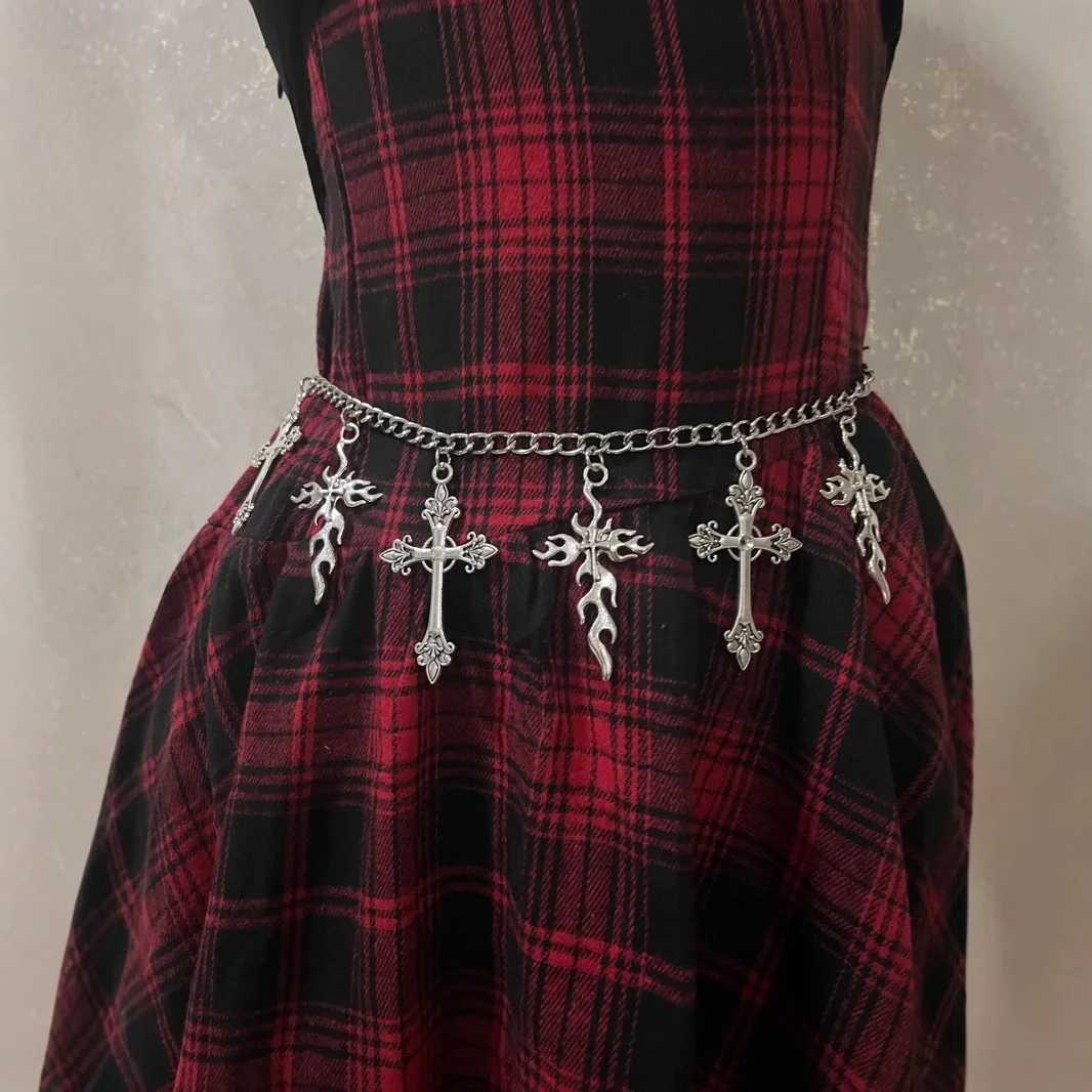 New metal waist chain alloy cross jewelry pants accessories pants chain X250410