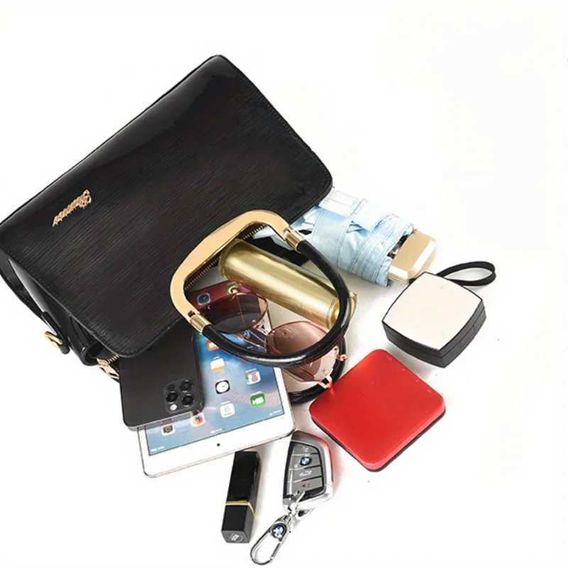 PU Leather Glossy Fashion Handbag Zipper Closure Adjustable Shoulder Strap Womens Shoulder Bag Ladies Crossbody Bag K251110