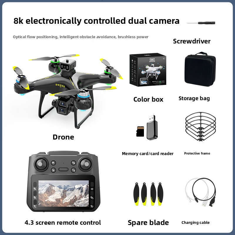 Cross-Border New Product S112 With Large Screen Brushless Drone Aerial Photography HD 8K Long Endurance Remote Control Aircraft