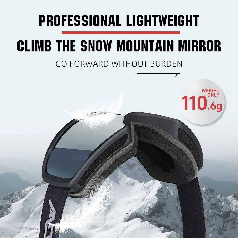 Vozapow Ski Goggles Anti Fog Skiing Mask Men Women Snowy Mountaineering Eyewears UV400 Glare Protection Sledding Sport Glasses K251110