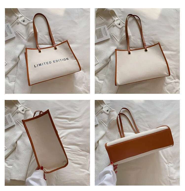 Designer Canvas Tote For Women Top Handle Shopping Bag Brand Handbags Casual Travel Lady Shoulder Bags Large Capacity