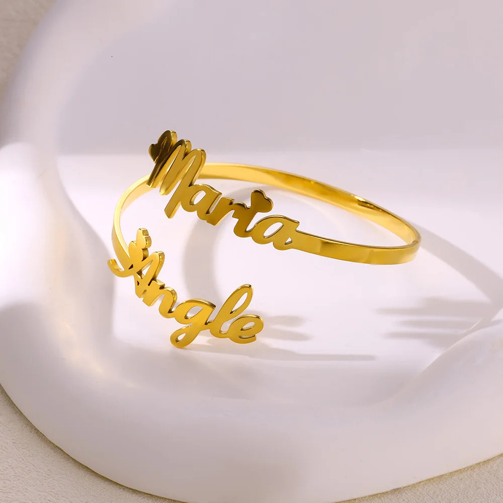 Customized Rose Name Bracelet Womens Gold Stainless Steel Geometric Bracelet Summer Travel Party Jewelry Gift 250408