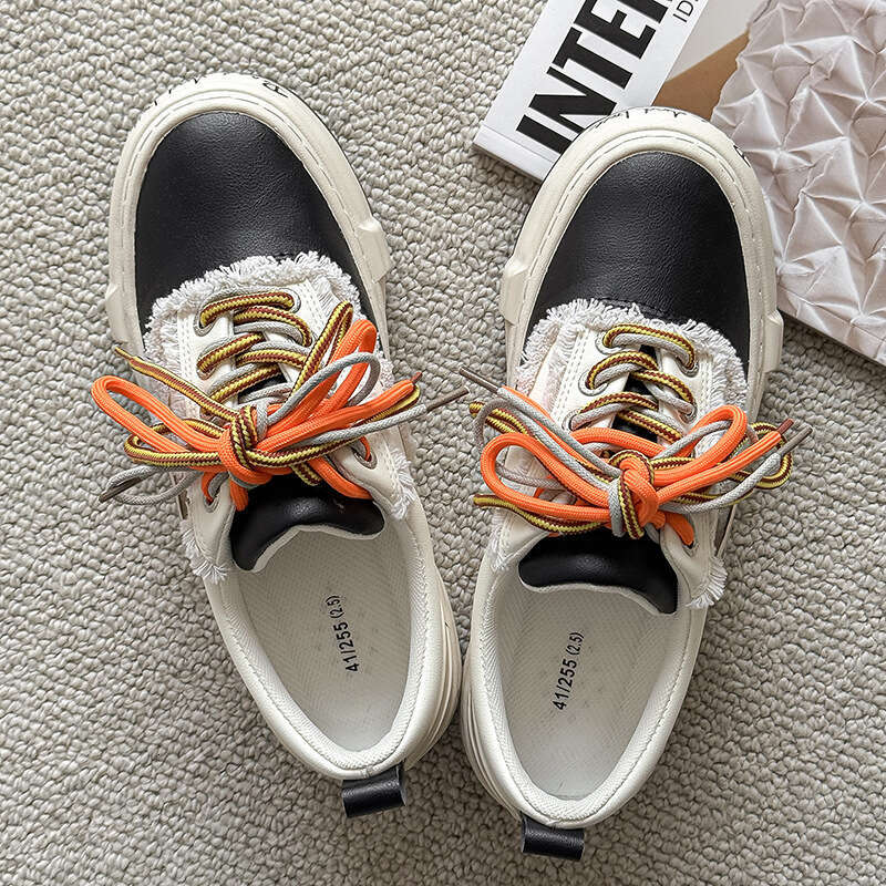 Celebrity Style Snowflake Casual Sneakers Men National Trend, Height-Increasing Thick-Soled Leather Vulcanized Shoes 2505