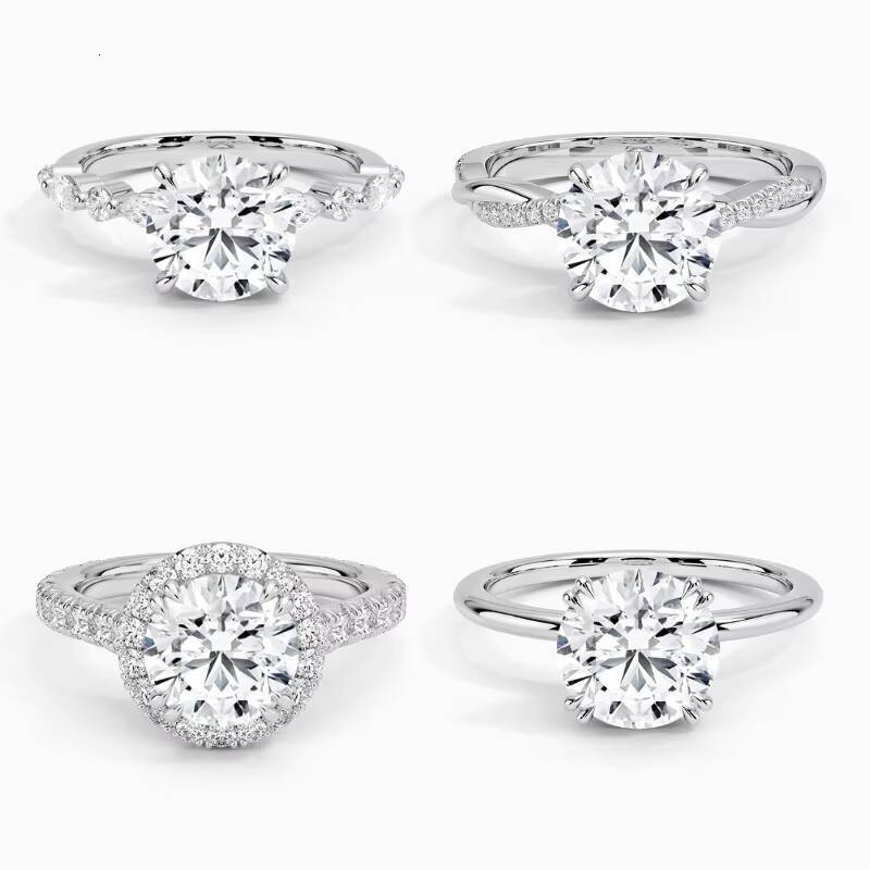 Real Gold Moissanite Ring 18K 14K Vvs Moissanite Diamond Engagement Ring Solid Gold Moissanite Ring