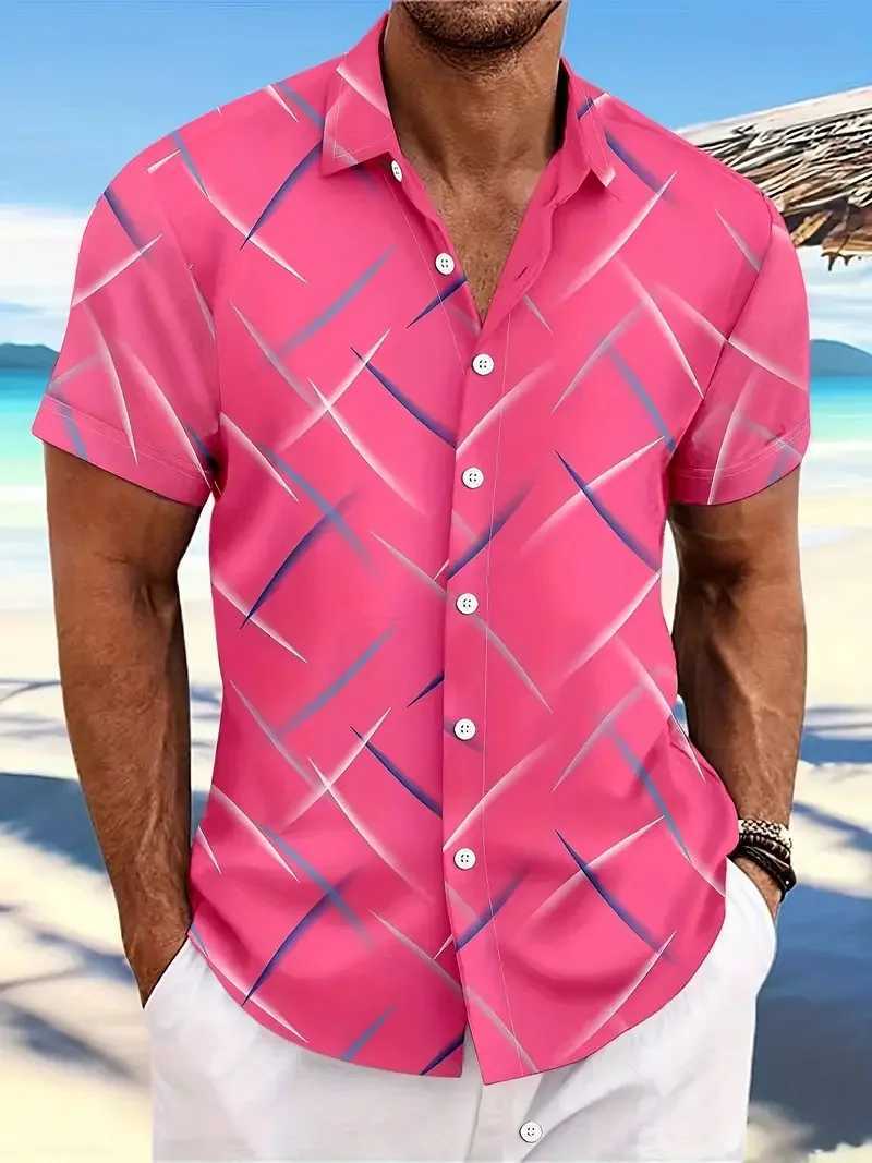 New mens summer Hawaiian shirt outdoor mens clothing soft and comfortable short sleeved shirt plus size S-3XL X250410
