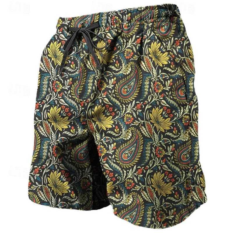 Trend Paisley Graphic Mens Beach Shorts Summer Cool 3D Printed Swimming Shorts Casual Street Clothing Oversized Shorts X250410