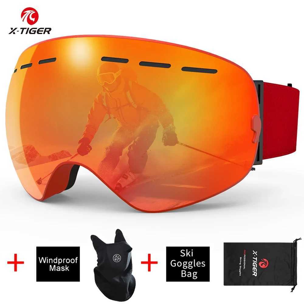 X-TIGER Winter Skiing Eyewear Ski Goggles Men Women Snowboard Glasses Comma Style Glasses TPU UV400 Anti-Fog Sports Eyewear K251110