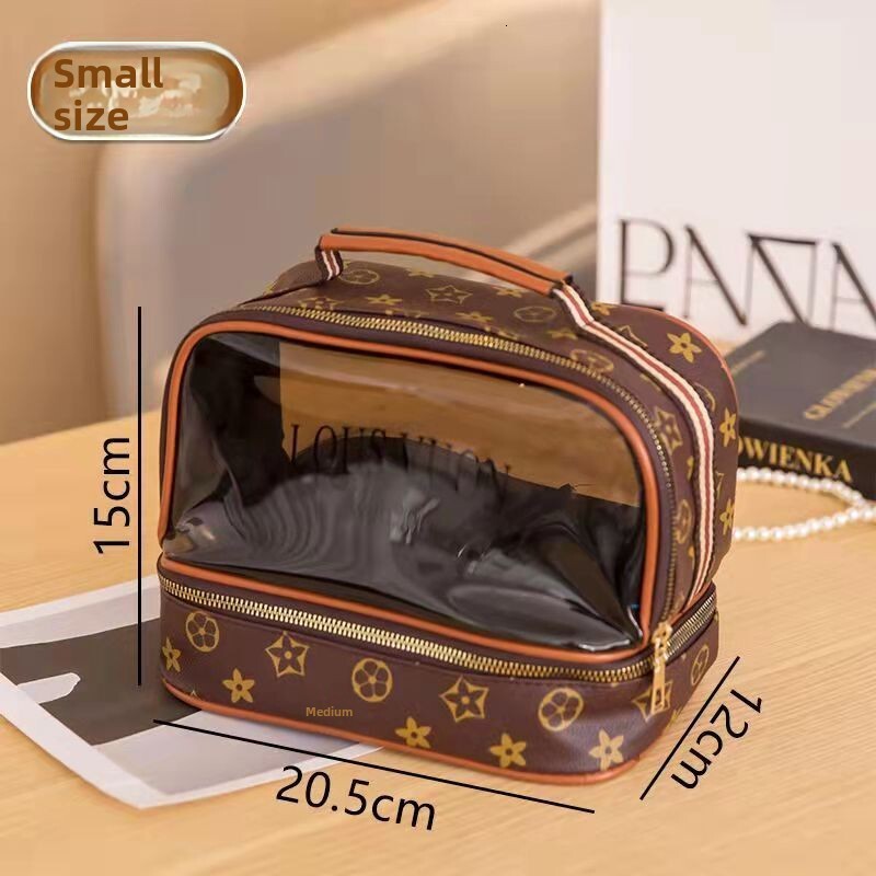 Retro cosmetic bag wet and dry separation waterproof large capacity portable out-and-out toiletry bag cosmetics storage bag for Women